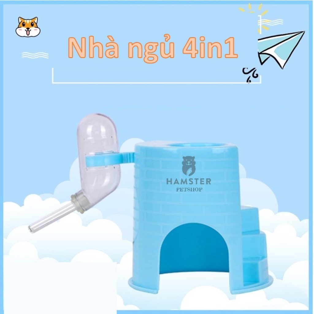 Nhà ngủ 4 in 1 Kèm Bình nước cho Hamster