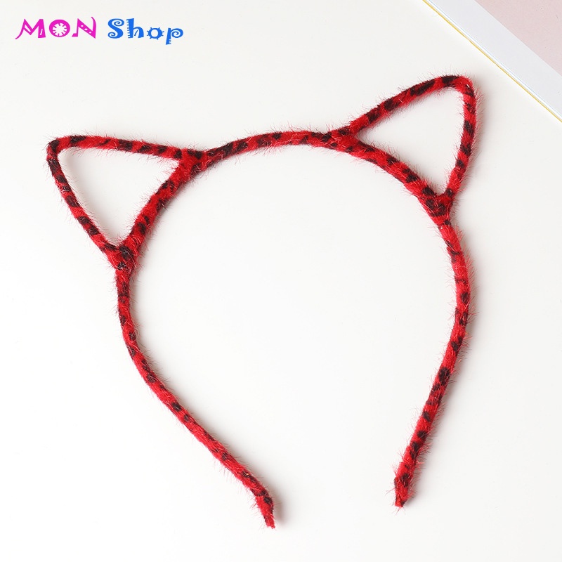 Cài tóc bờm tóc nữ tai mèo lông nhung dễ thương phong cách Hàn Quốc quà tặng thời trang