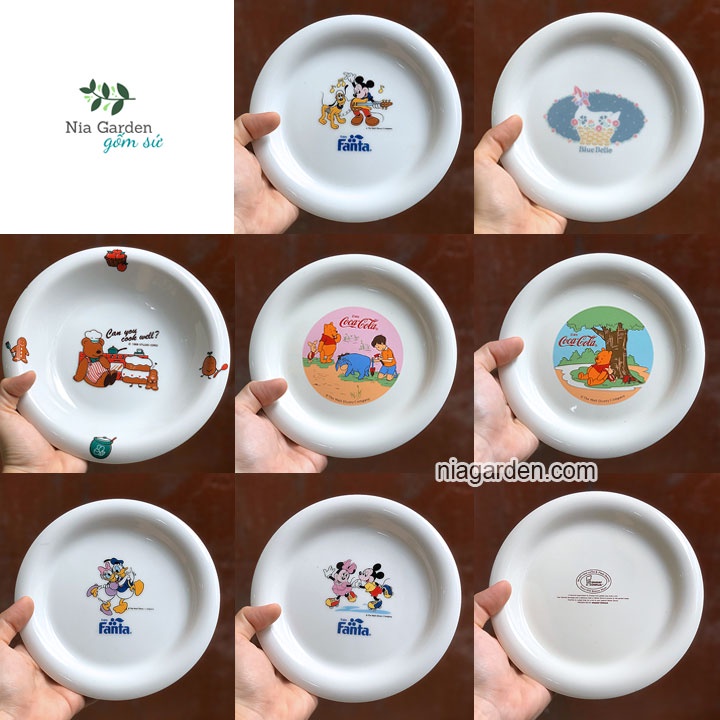 (D55) Đĩa sứ hoạt hình dễ thương nhiều mẫu - GS3