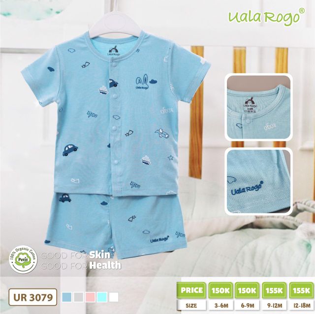 Bộ cộc tay cài giữa Uala rogo petit/ bamboo Uala rogo