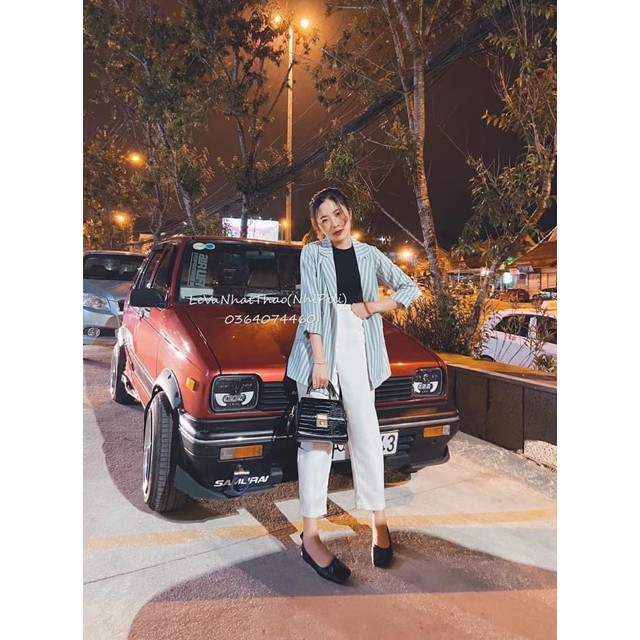 Áo vest nữ blazer kẻ sọc ullzang phong cách Hàn Quốc F12 | BigBuy360 - bigbuy360.vn