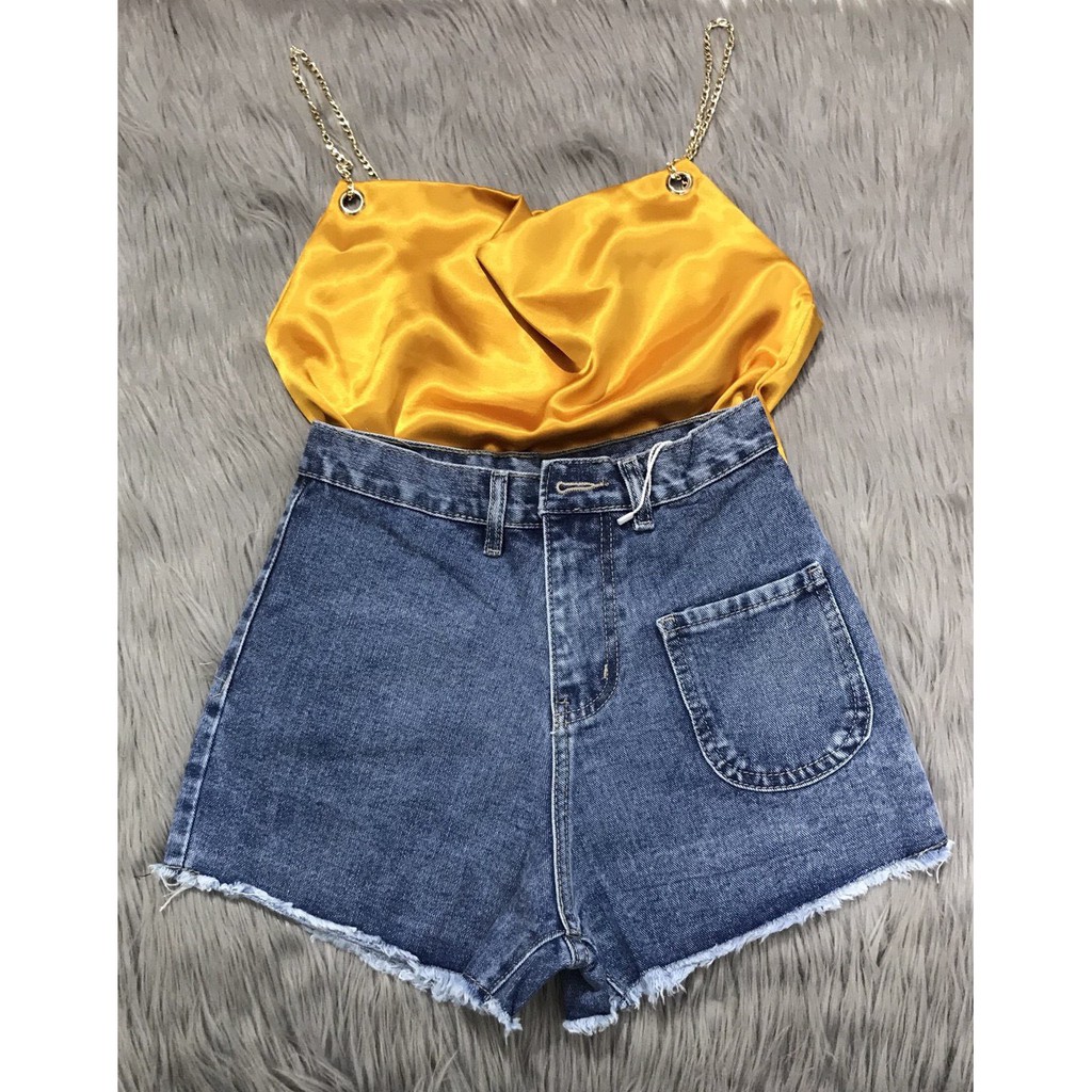 [Mã FAMAYWA giảm 10K đơn 50K] Áo 2 dây phi lụa cổ đổ dây xích khoen tròn cực xinh xinh | BigBuy360 - bigbuy360.vn