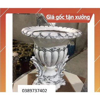 Bình hoa composite cao 28cm, rộng 22cm trang trí mẫu
