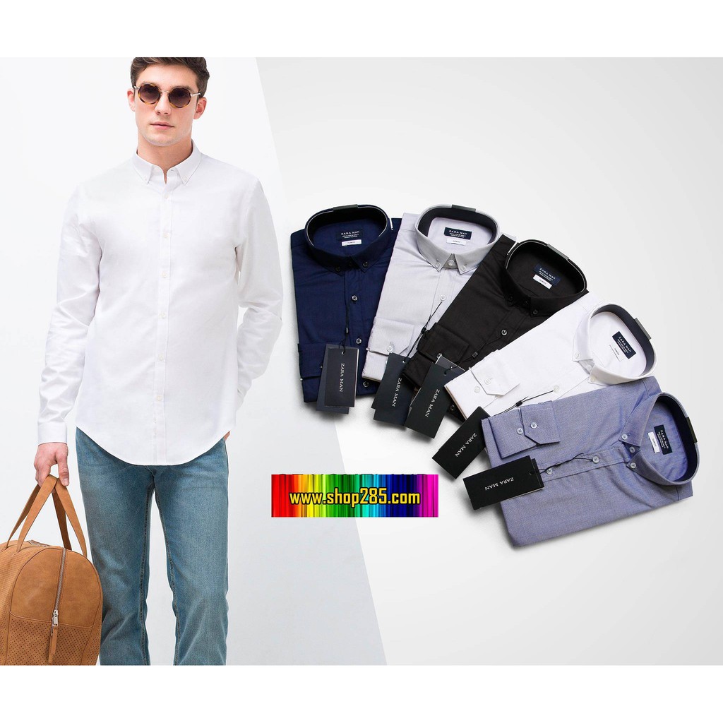 Sơmi cotton lụa Slimfit chống nhăn cả ngày mặc lịch sự 📌 SMZR19