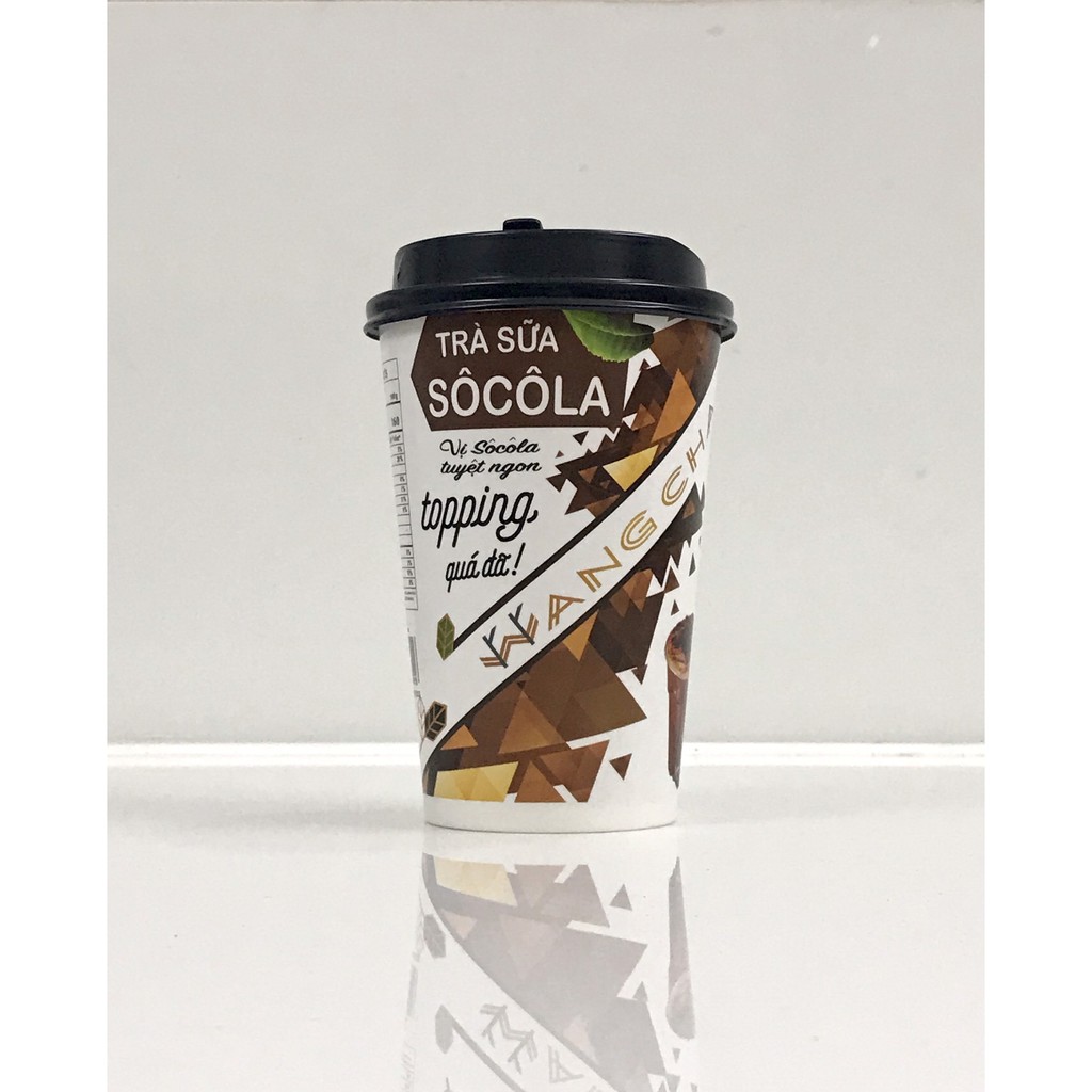 Ly Trà Sữa Wangcha vị Socola cao cấp - Bột Trà Sữa Socola thơm ngon có thạch 3Q Caramel thơm ngon đi kèm