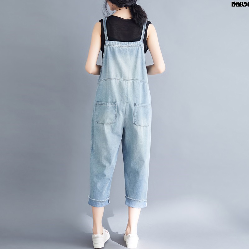 Jumpsuit Ống Rộng Plus Size Thời Trang Mùa Hè Hàn Quốc Cho Nữ