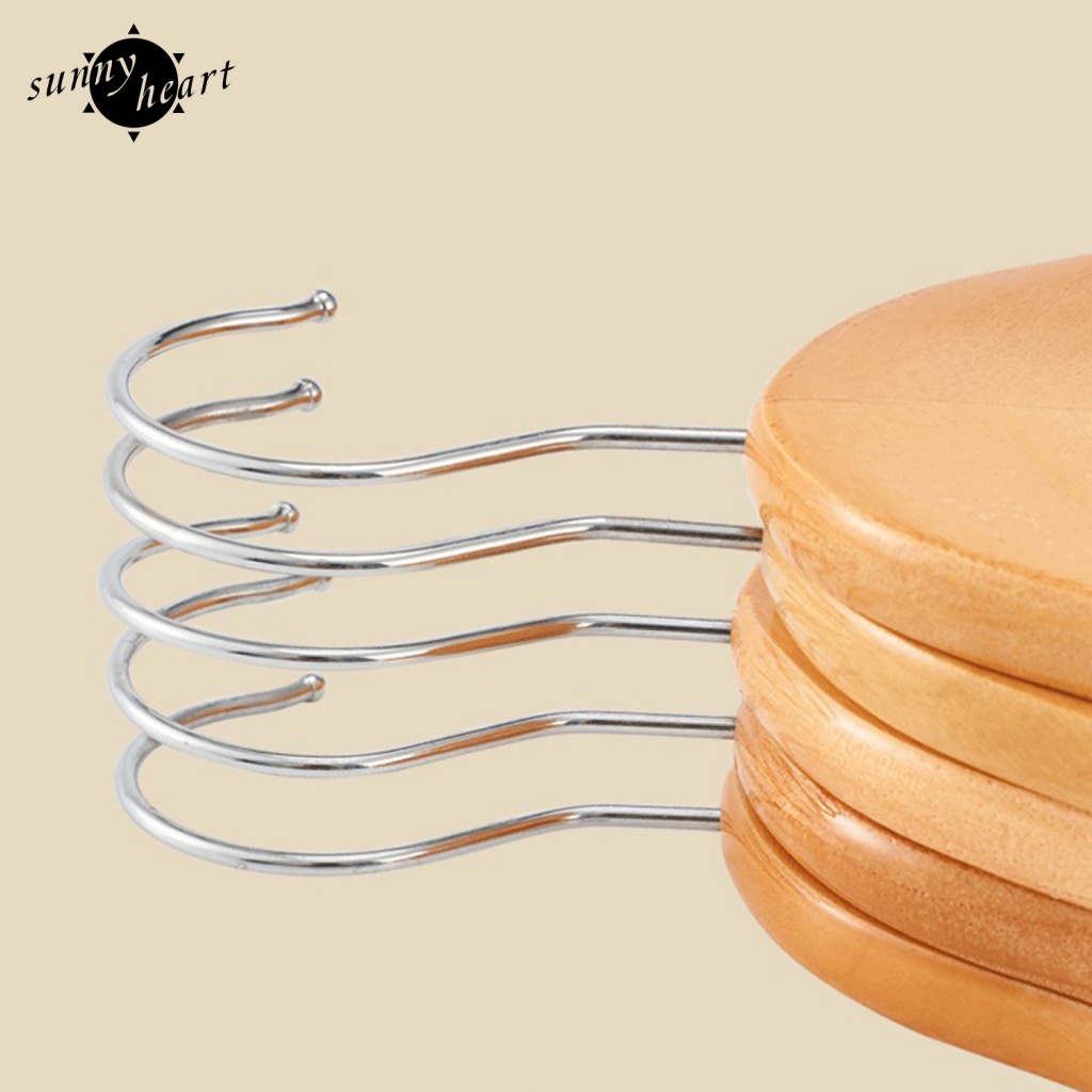 Set 5 Móc Treo Quần Áo Bằng Gỗ Tiện Dụng