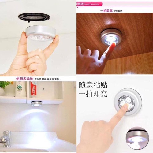 [FREESHIP] Đèn Led 3 Bóng Mini Thông Minh Dán Tường.