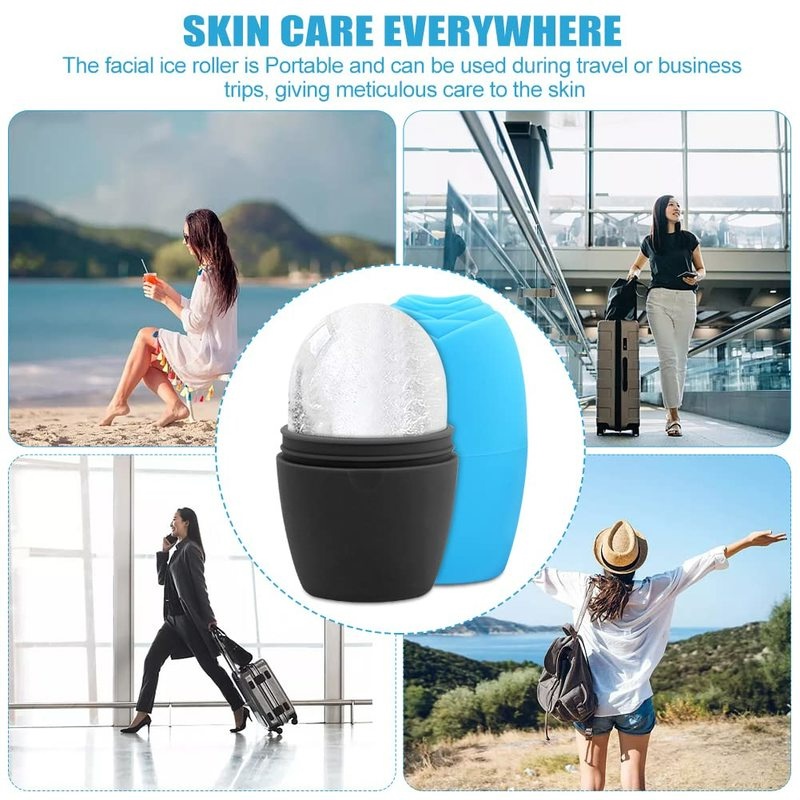 1 Ly Đá Lạnh Dạng Lăn Mát Xa Giảm Quầng Thâm Chống Nếp Nhăn Bằng Silicone Có Thể Tái Sử Dụng Tiện Lợi