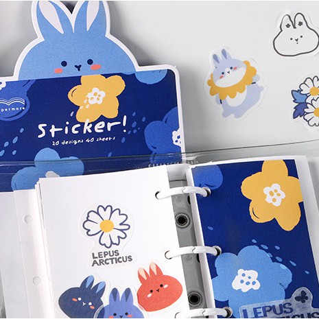 &lt;Ảnh Thật Shop Chụp&gt; Set 40 Sticker Hình Dán Giấy Nhám Blue Hình Cute Trang Trí Sổ Tay Mohamm, Điện Thoại Vở Teeci662