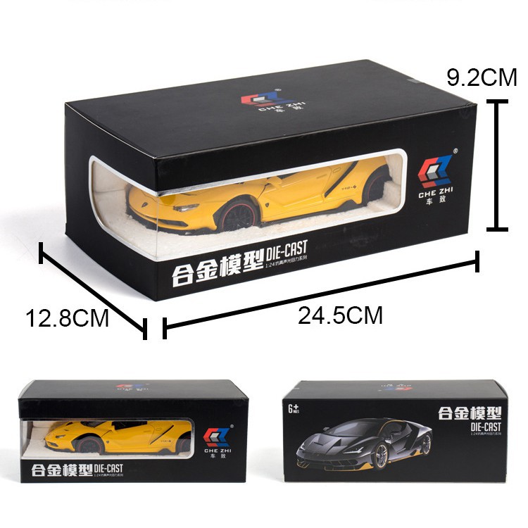 Mô Hình Siêu Xe Lamborghini LP770 1:24 Hãng CheZhi Chất Liệu Hợp Kim