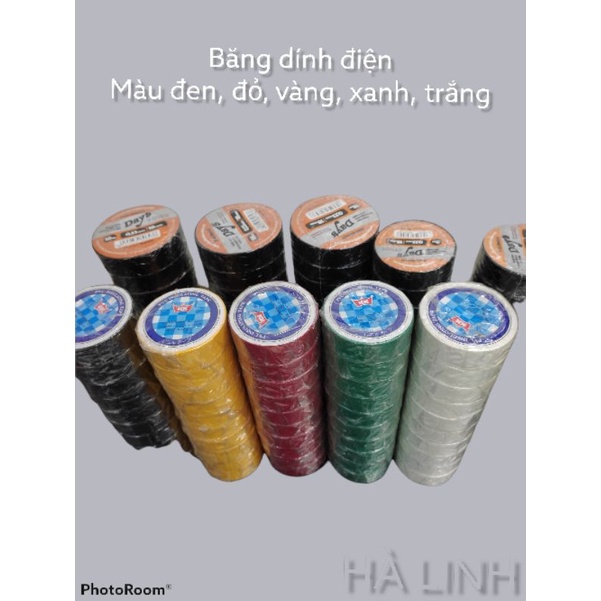 Hang chính hãng -Băng dính điện KK / Days  1 cuộn  màu trắng đen đỏ vàng xanh/ vít+ nở điện/Băng tan 10m