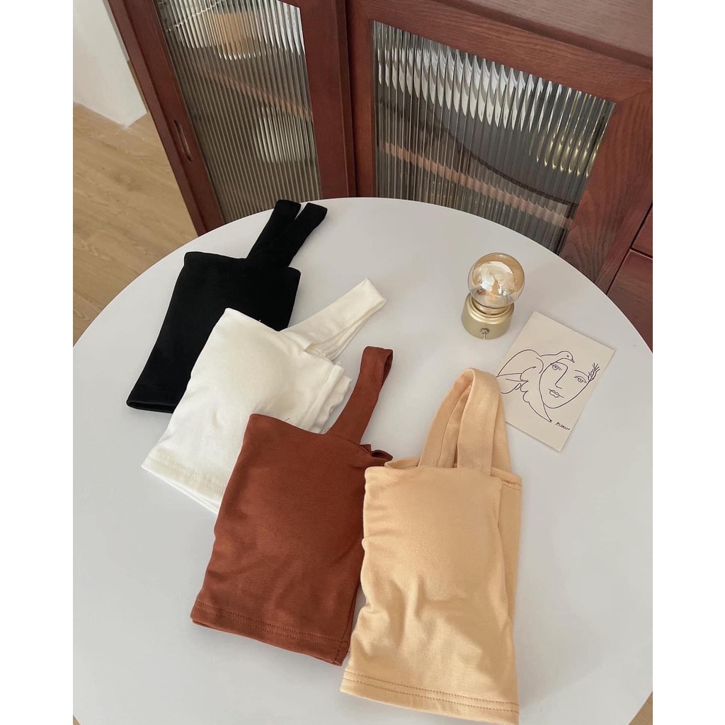 ÁO BRA 2 DÂY ĐỆM MÚT VINTAGE doubleh.clo - Áo ngực nữ bra 2 dây bản to croptop đệm lót ngực bảng màu vintage