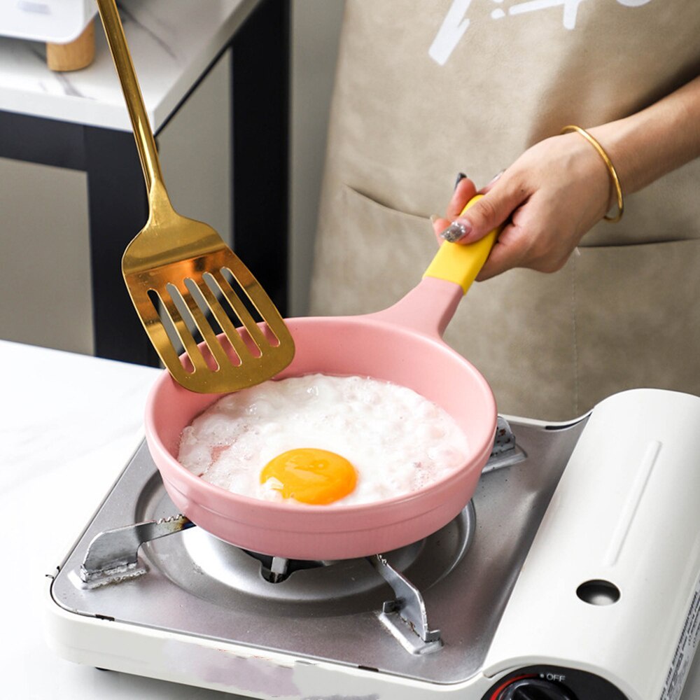 Ceramic Frying Pan Applicable to Open Fire Stove Only with Extended Handle and Glaze Smooth Surface | BigBuy360 - bigbuy360.vn