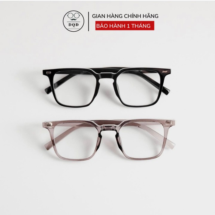 Kính cận nam nữ mắt vuông DQD STORE gọng nhựa dẻo 228