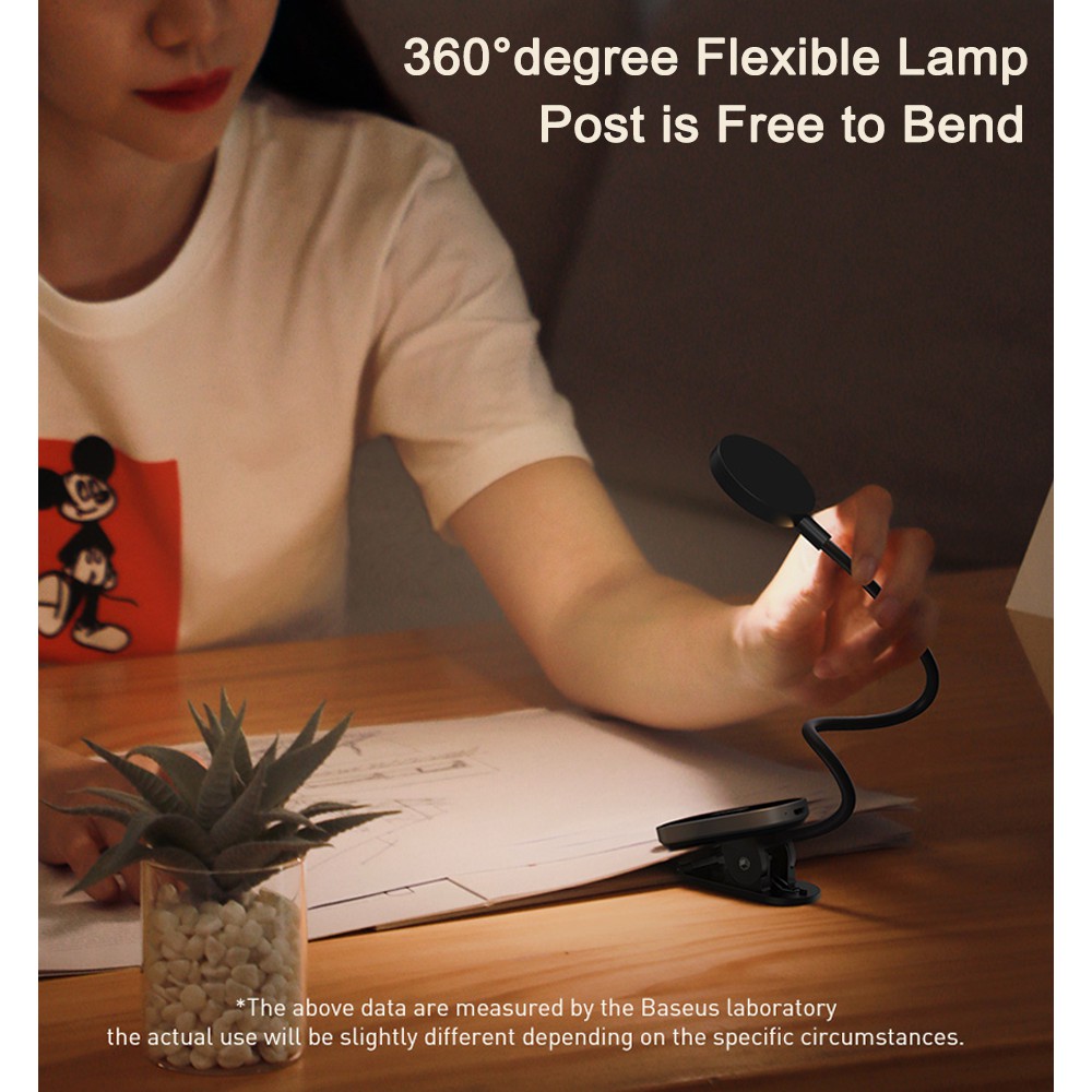 Đèn Led kẹp bàn BASEUS Comfort Reading Mini Clip Lamp không dây cảm ứng