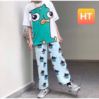 Bộ thun hoạt hình icon moji nhiều mẫu quần dài siêu đẹp