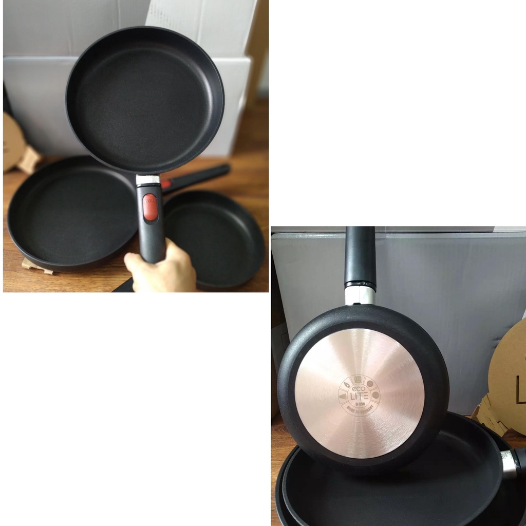 Chảo chống dính bếp từ WOLL Eco Lite Fry Pan 5 lớp 3 size 20 cm - 24 cm - 28 cm