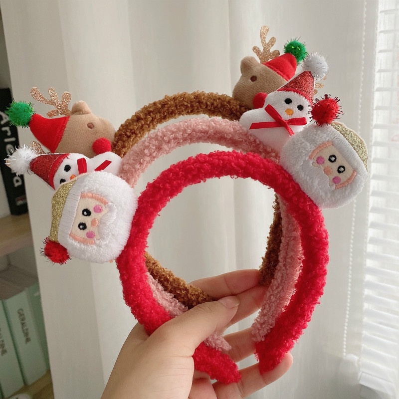 Băng đô lông cừu phong cách giáng sinh Hàn Quốc có hình ông gia Noel Người tuyết Tuần Lộc Đáng Yêu Xinh Xắn