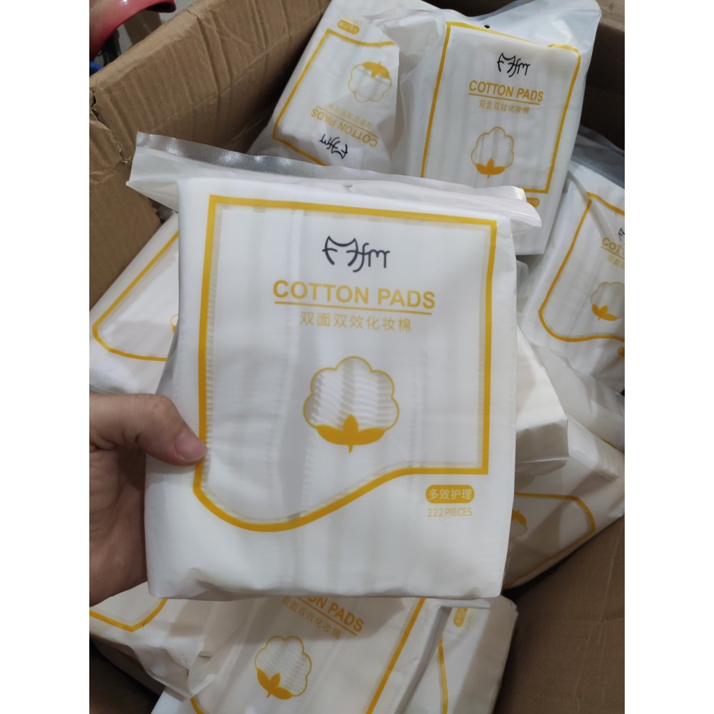 Bông Tẩy Trang 222 Miếng, 3 Lớp Cotton Pads Không Tưa Sợi Cao Cấp