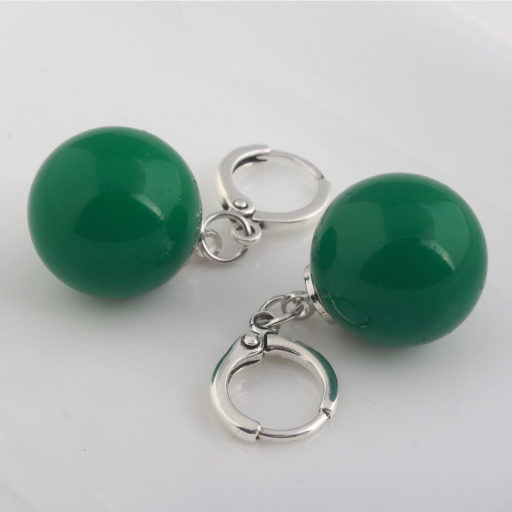 Đôi khuyên tai dạng kẹp đính quả cầu vàng/ xanh lá cây hóa trang nhân vật anime Zoro Potara Son Goku thời trang unisex