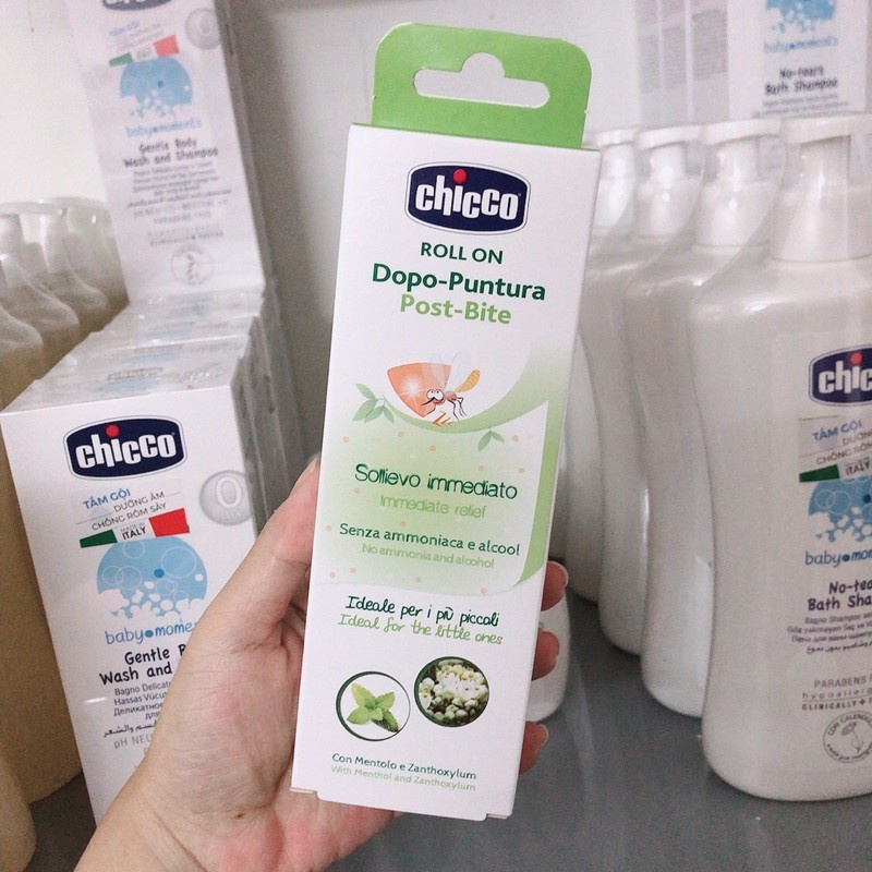 Lăn Chicco 10ml bôi vết muỗi đốt và côn trùng cắn, an toàn cho da bé sơ sinh