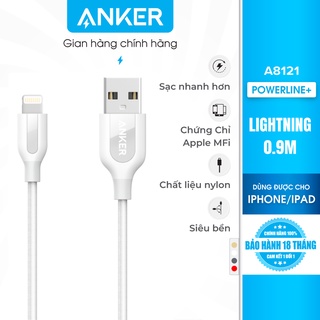 Cáp sạc ANKER PowerLine+ Lightning Dài 0.9m [không kèm túi da] - A8121H