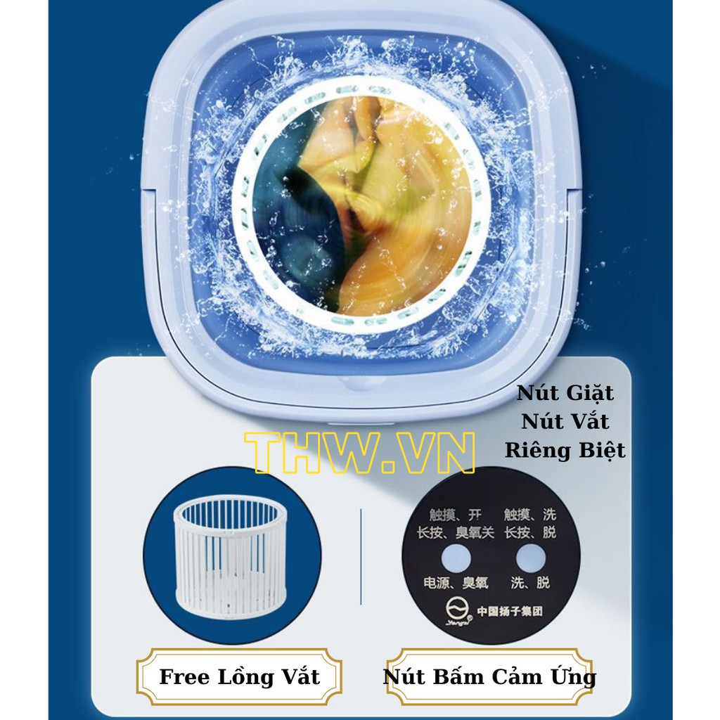 |THW.ASIA| Máy giặt mini chính hãng Yangzi công suất lớn 4,5kg đồ giặt.Diệt khuẩn UV và Ozone