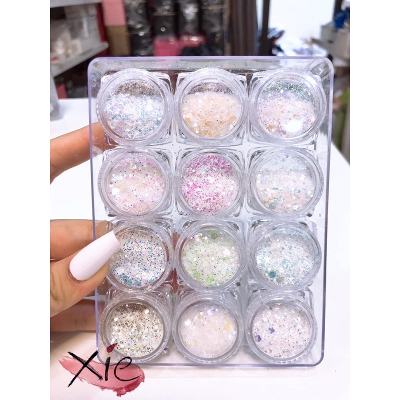 SET NHŨ GALAXY 12 Ô - XIE dụng cụ nail&amp;mi ♥️