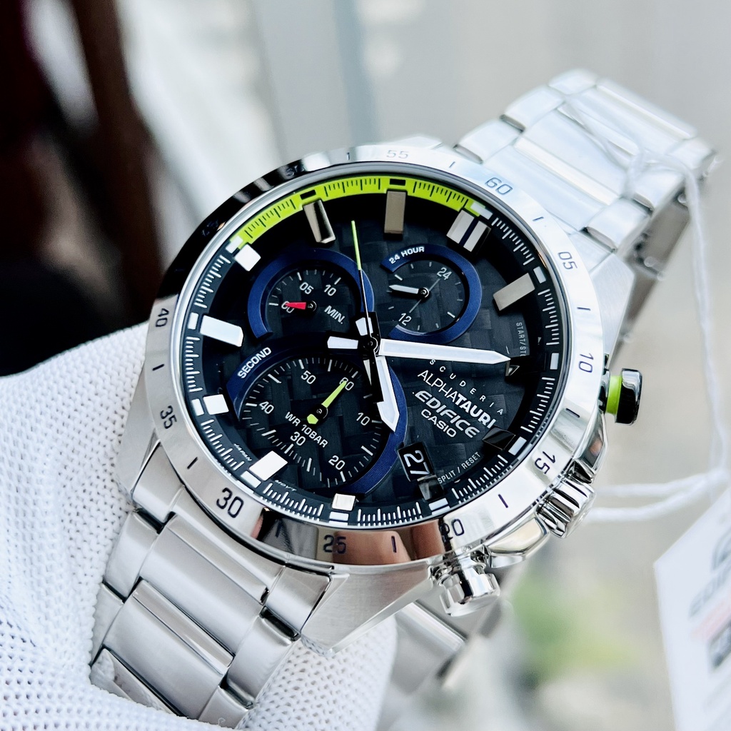 Đồng hồ nam Casio Limited Edifice EFR-571AT-1A Dây thép mặt Cacbon - Chống nước 10ATM Bảo hành 5 năm Hyma watch