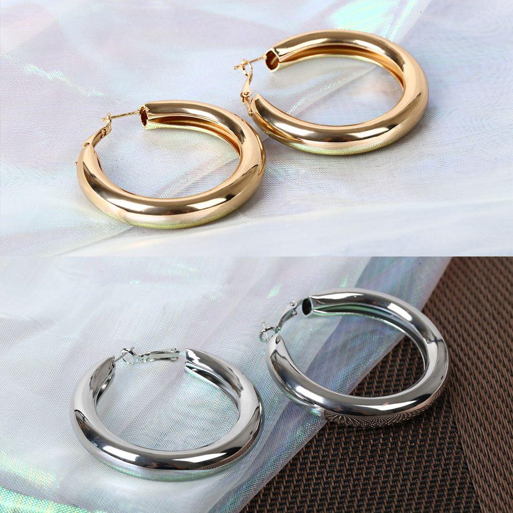 Bông Tai Dạng Vòng Tròn 50mm Thời Trang Cho Nữ