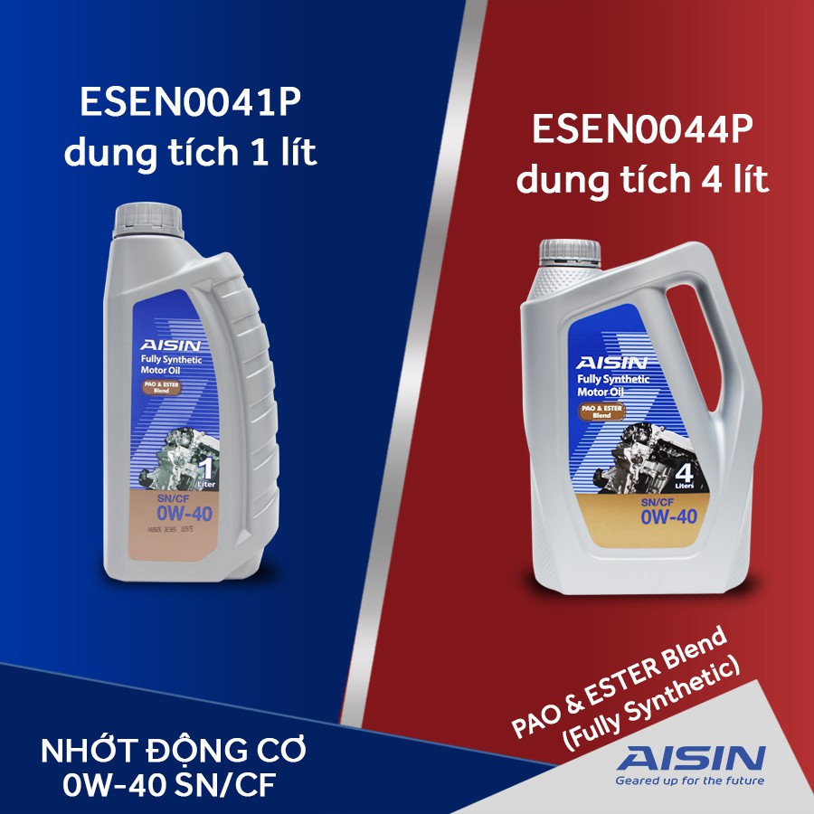 Nhớt Động Cơ AISIN ESEN0044P 0W40 SN / CF Pao &amp; Ester Blend 4L