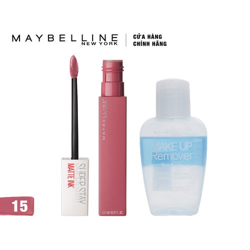 Combo Maybelline Son Kem Lì + Tẩy Trang Mắt Môi 40ml