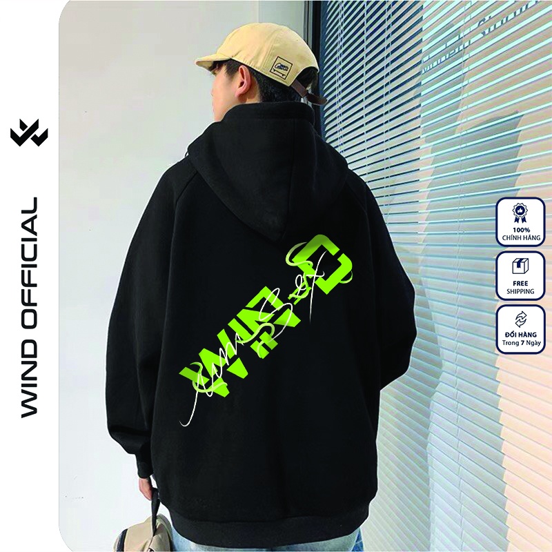 [Mã SKAMFA2411 giảm 10% đơn 100K] Áo hoodie unisex WIND form rộng nỉ nam nữ WIND HD24 thời trang thu đông oversize | BigBuy360 - bigbuy360.vn