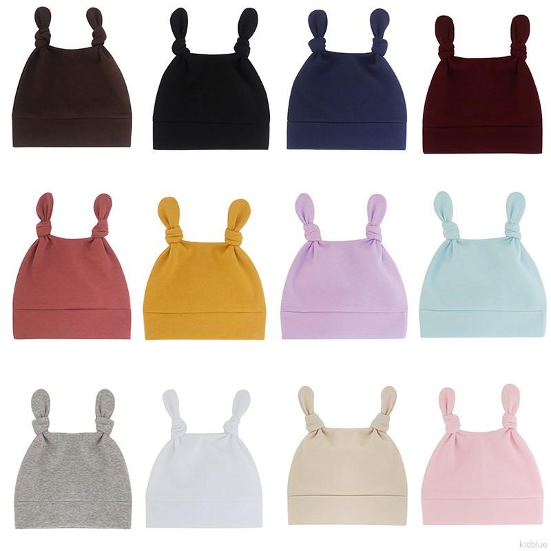 Mũ cotton mềm phối thắt nút đáng yêu cho bé gái/ bé trai
