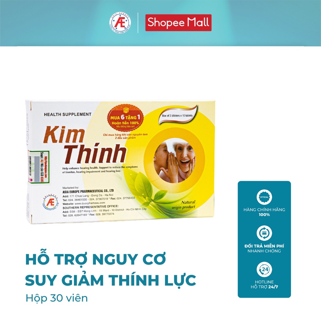 Viên uống Kim Thính hộp 30 viên DƯỢC PHẨM Á Âu