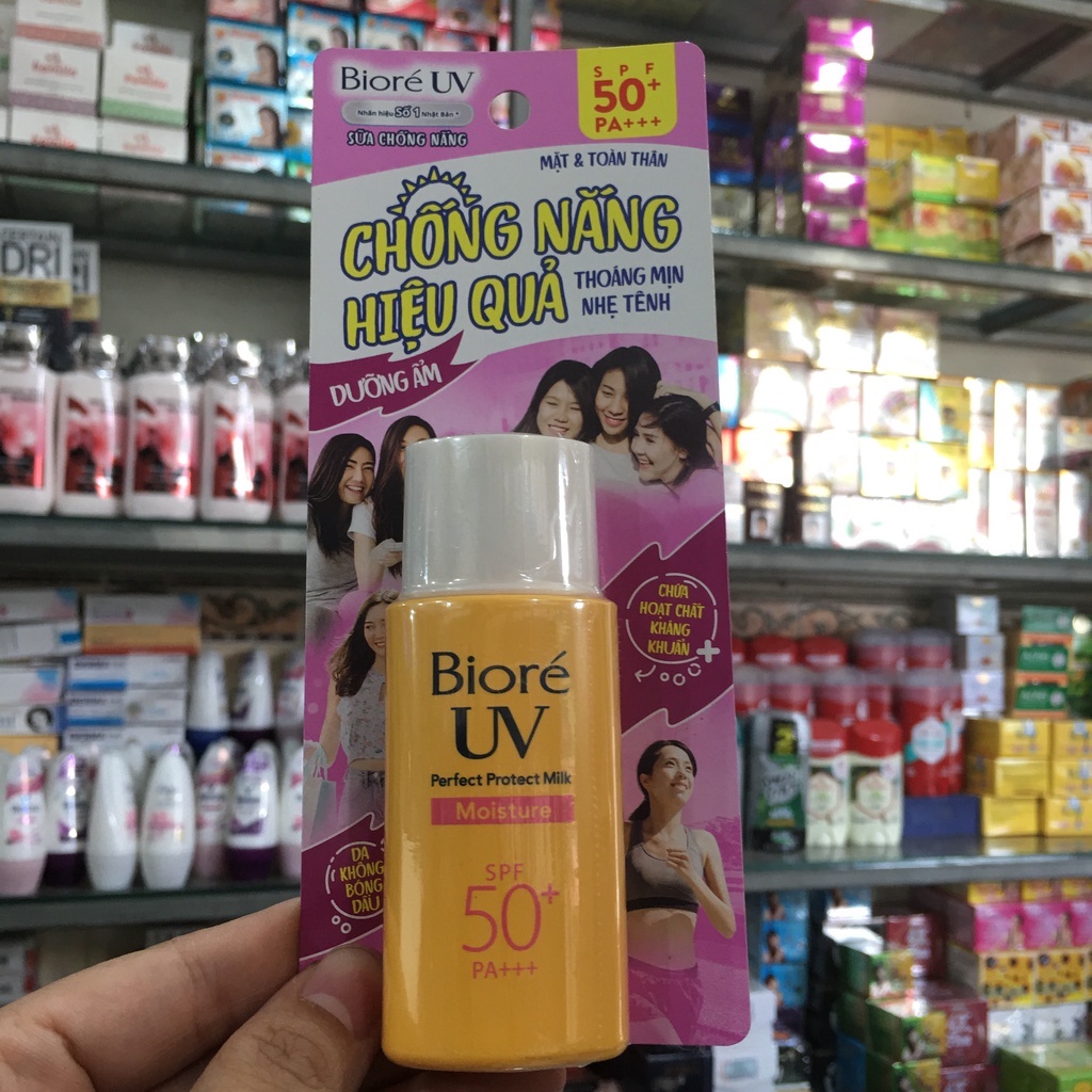 KEM CHỐNG NẮNG BIORE UV PERFECT PROTECT MILK MOISTURE SPF 50 25ML