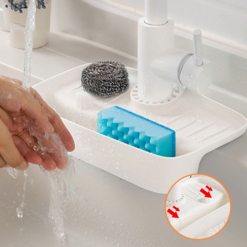 A-LIFE Khay Đựng Xà Phòng Ráo Nước Bằng Silicone Cho Bồn Rửa Nhà Bếp / Nhà Tắm