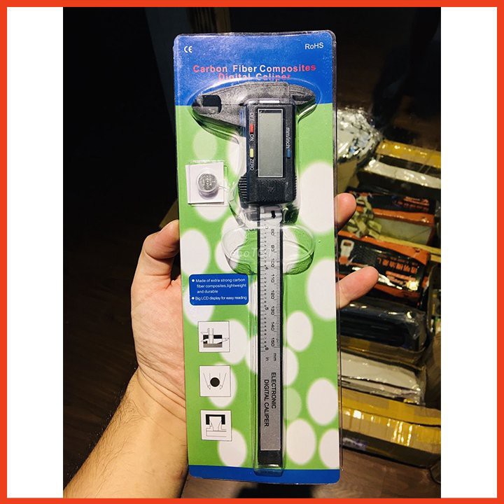 Thước Kẹp -Thước Cặp Điện Tử Đo Đường Kính Sợi Nhựa Carbon 150mm