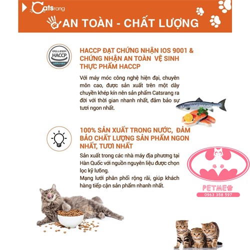 Thức ăn hạt Catsrang chất lượng số 1 Hàn Quốc túi 5kg dạng bao tiết kiệm - PETMEO