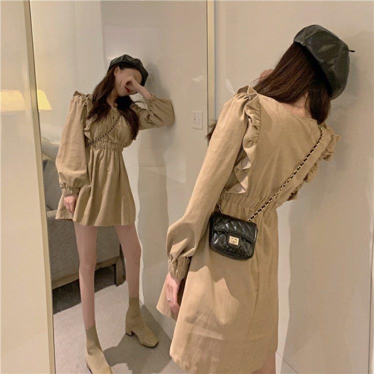 Đầm ngắn tay dài thời trang thu đông cho nữ 2022