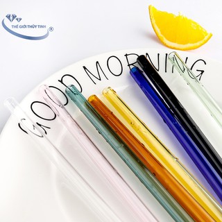 Combo Ống Hút Thủy Tinh Chịu Nhiệt Miệng Thẳng và Cọ Rửa