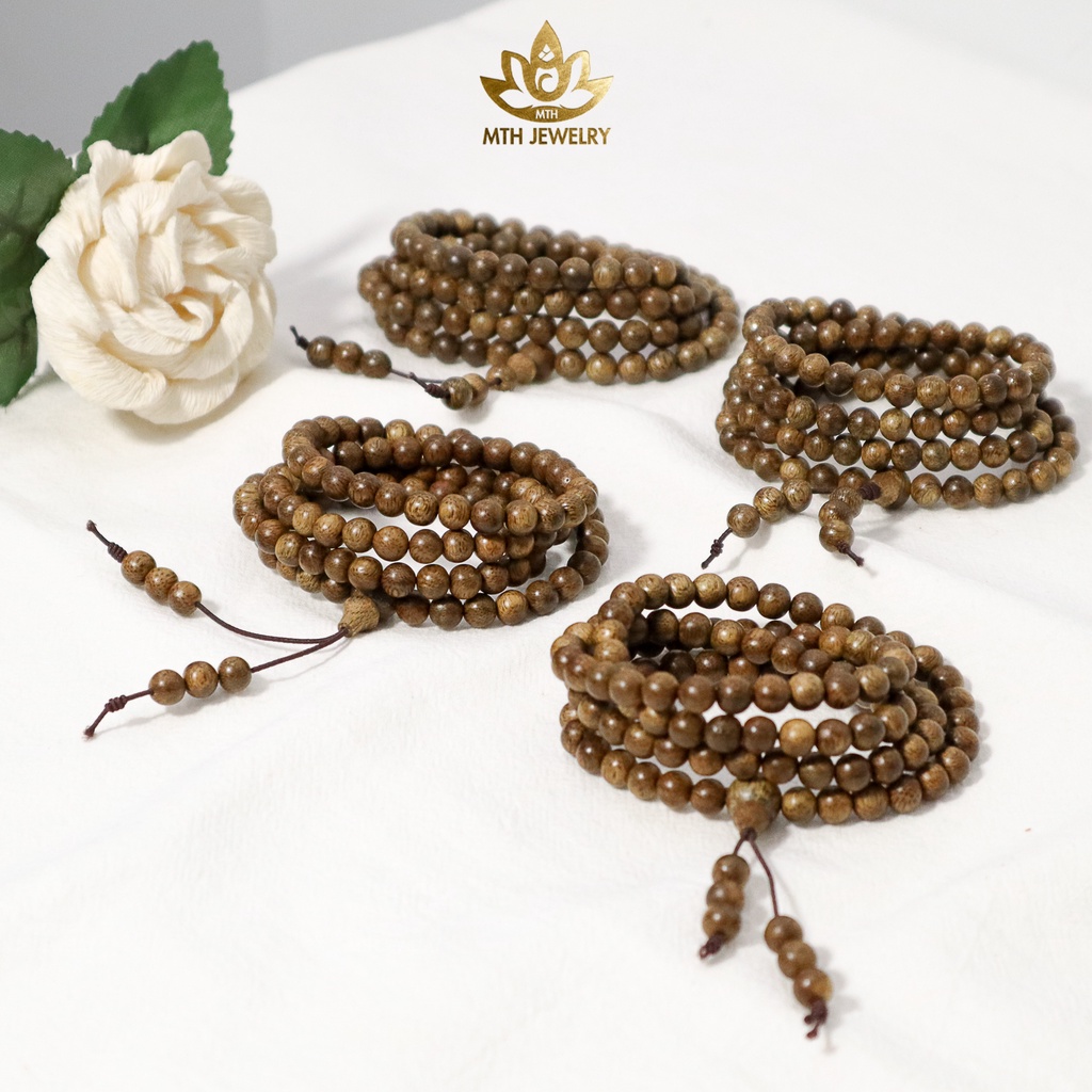 Vòng Tay Trầm Hương MTH JEWELRY Chuỗi Tràng Hạt 108 6/7/8mm Trầm Tốc Việt (COMBOx3 Vòng) | Mộc Trầm Hương