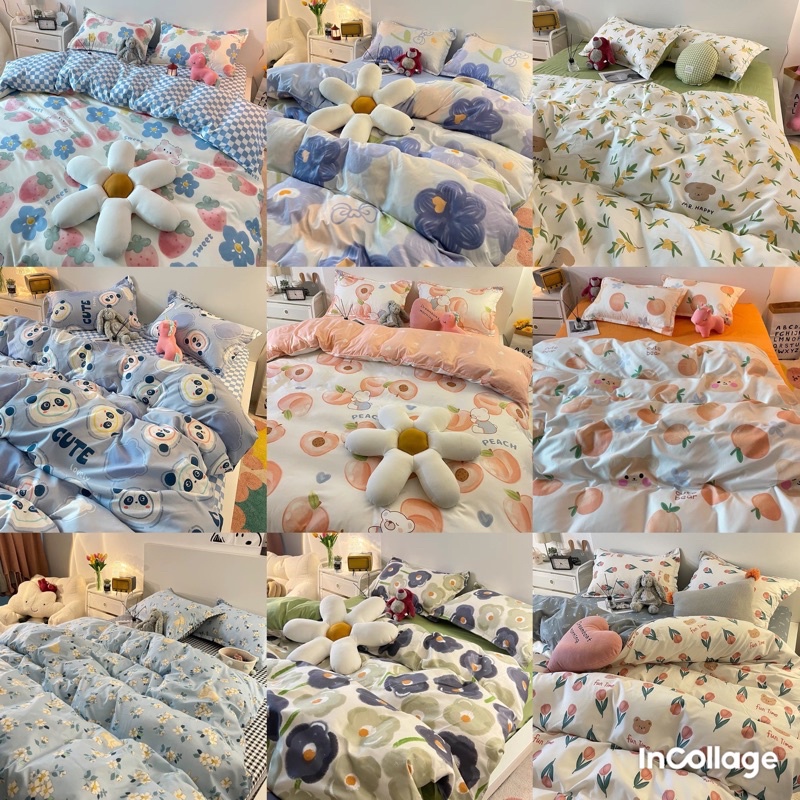 Bộ 4 món Ga Gối và Vỏ Chăn Cotton Poly nhập khẩu mẫu mới Decor Home