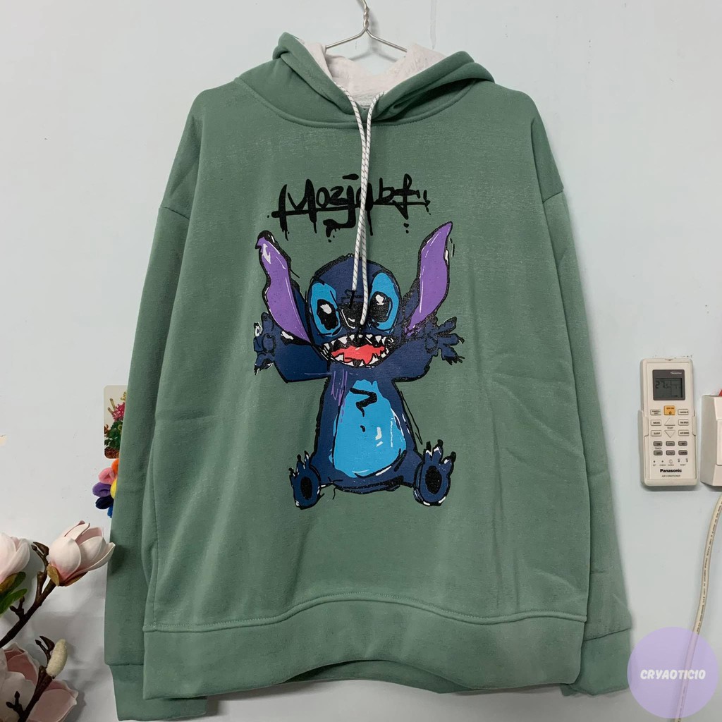 [Kèm hình thật] Áo hoodie Stitch nỉ hoodie cartoon unisex cryaotic10