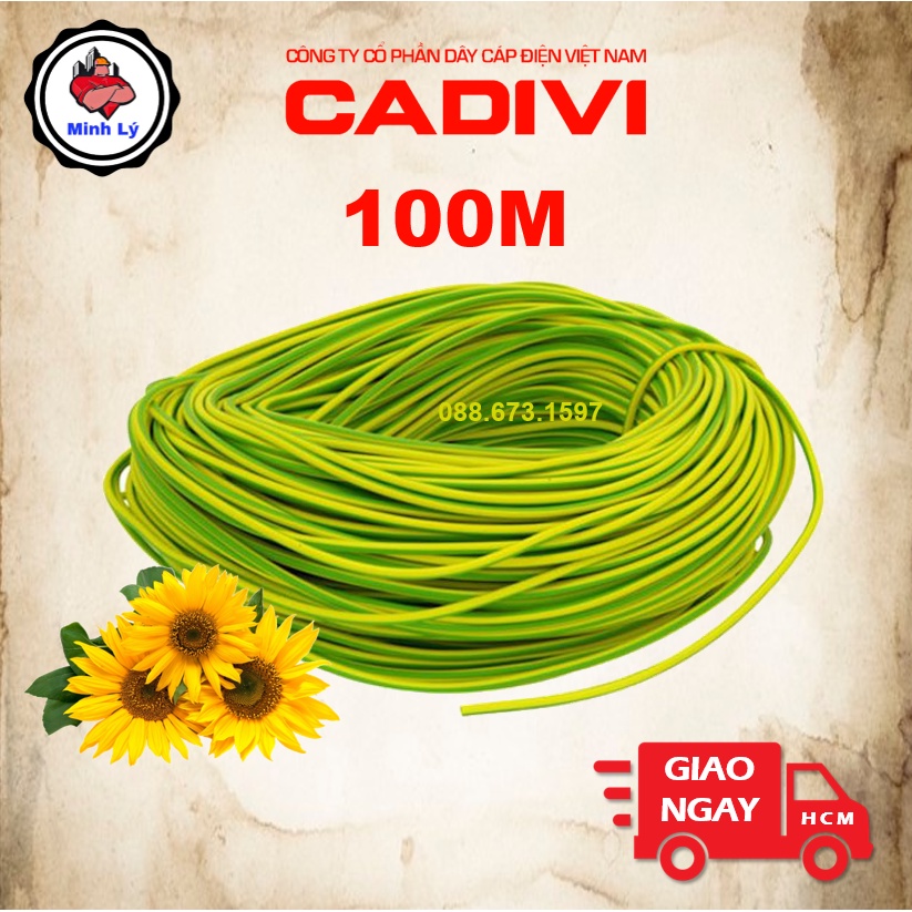 Cuộn 100m Dây Điện Đơn Tiếp Địa, TER CADIVI CV 1.5 Tiếp Đất Cao Cấp