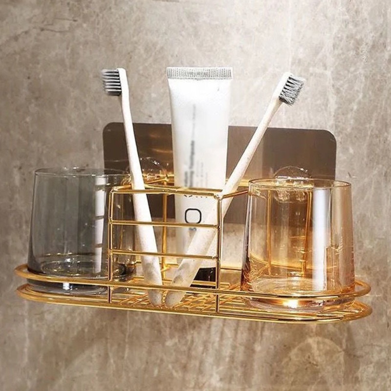 Giá Đỡ Bàn Chải Đánh Răng / Cốc / Xà Phòng Gắn Tường Nhà Tắm Tiện Dụng