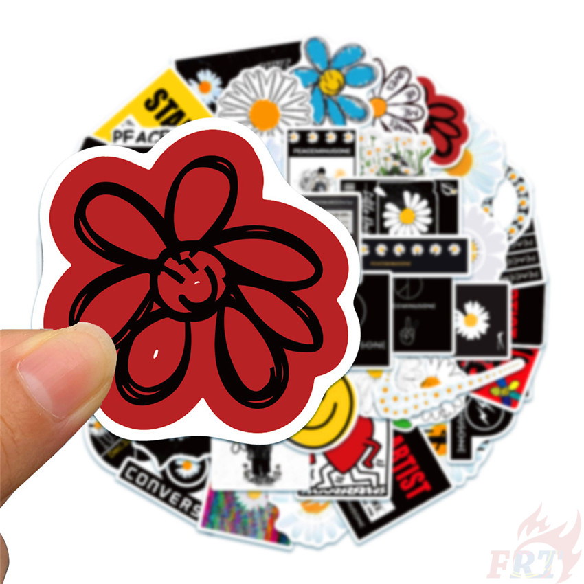 Set 50 hình dán hoa cúc Series 03 G-DRAGON GD KPOP chống thấm nước trang trí sổ tay máy tính ván trượt đa dụng