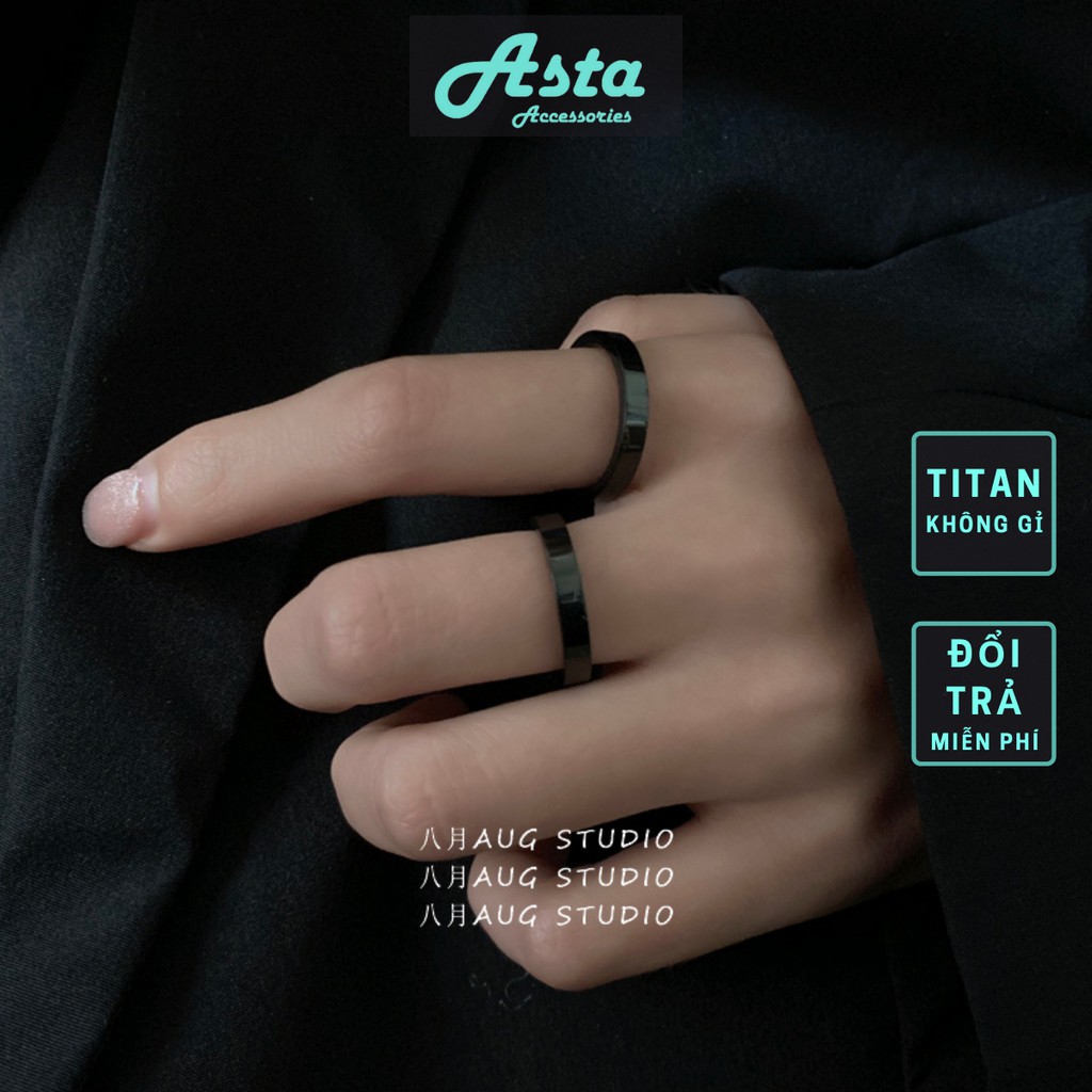 Nhẫn nam thời trang Basic Less Ring Nam nữ Unisex Asta Accessories Màu đen chất liệu Titan không gỉ - Less Ring đẹp