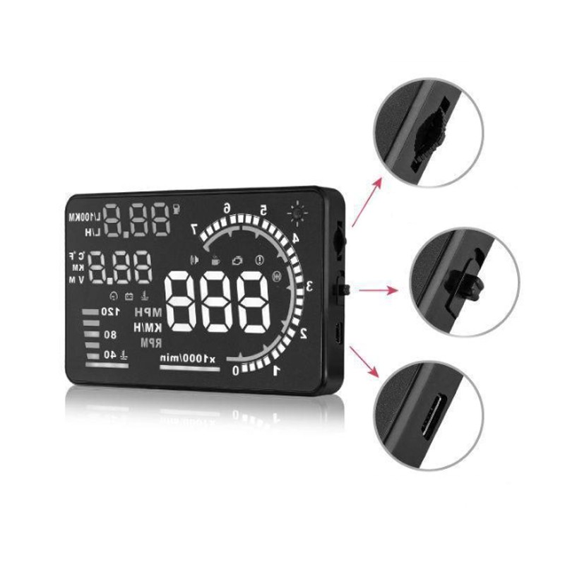 Hiển Thị Tốc Độ Trên Kính Lái HUD A8 OBD II